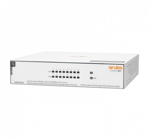 Przełącznik HEWLETT PACKARD ENTERPRISE Przełącznik Switch ARUBA Instant On 1430 8x1GbE PoE R8R46A R8R46A (8x 10/100/1000 PoE+ ) Przełącznik HEWLETT PACKARD ENTERPRISE Przełącznik Switch ARUBA Instant On 1430 8x1GbE PoE R8R46A R8R46A (8x 10/100/1000 PoE+ )