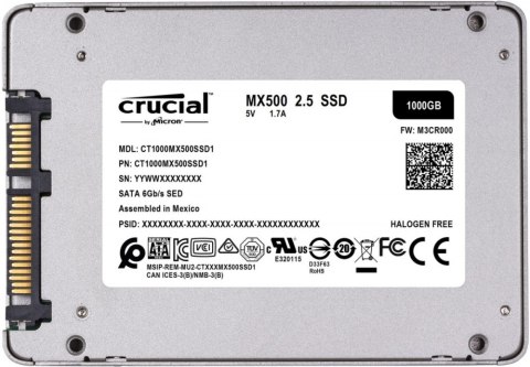 Dysk SSD CRUCIAL MX500 1 TB MX (2.5″ /1 TB /SATA III (6 Gb/s) /560MB/s /510MB/s) Dysk SSD CRUCIAL MX500 1 TB MX (2.5″ /1 TB /SATA III (6 Gb/s) /560MB/s /510MB/s)