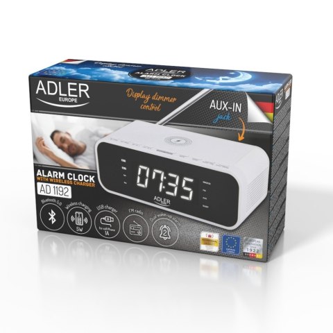 Radiobudzik ADLER AD 1192B Biały Radiobudzik ADLER AD 1192B Biały