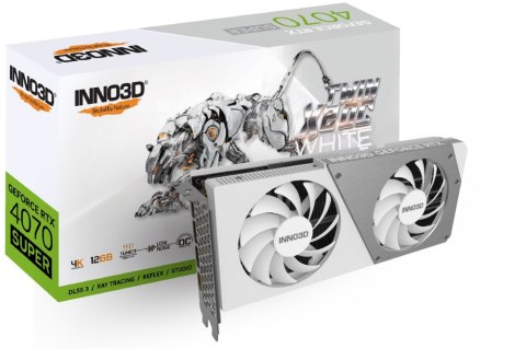 Karta graficzna INNO3D GeForce RTX 4070 SUPER TWIN X2 OC WHITE N407S2-126XX-186162W Karta graficzna INNO3D GeForce RTX 4070 SUPER TWIN X2 OC WHITE N407S2-126XX-186162W