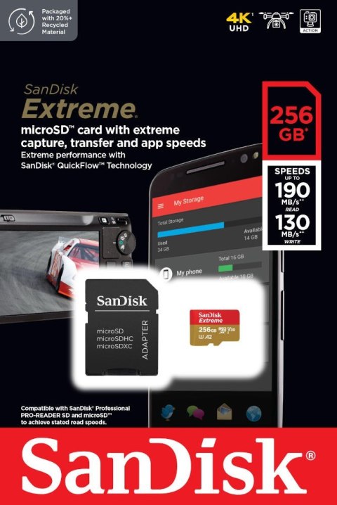 Karta pamięci SANDISK 256 GB Opakowanie Karta pamięci SANDISK 256 GB Opakowanie