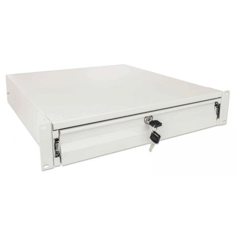 Szuflada do szaf Rack, 2U, z zamkiem, 466mm, szara Szuflada do szaf Rack, 2U, z zamkiem, 466mm, szara
