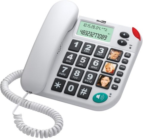 Telefon przewodowy MAXCOM KXT 480 Biały Telefon przewodowy MAXCOM KXT 480 Biały