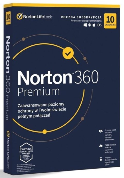 NORTONLIFELOCK 360 premium 75GB PL 1 user 10 device 12mo generic ret1 mm NORTONLIFELOCK 360 premium 75GB PL 1 user 10 device 12mo generic ret1 mm
