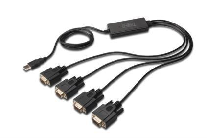 Adapter DIGITUS DA-70159 USB 2.0 - 4 x RS232 Adapter DIGITUS DA-70159 USB 2.0 - 4 x RS232