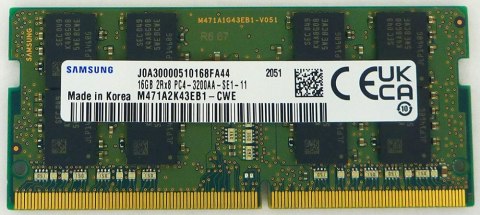 Pamięć SAMSUNG (SODIMM/DDR4/16 GB/3200MHz/1.2V/22 CLCL/SINGLE) Pamięć SAMSUNG (SODIMM/DDR4/16 GB/3200MHz/1.2V/22 CLCL/SINGLE)