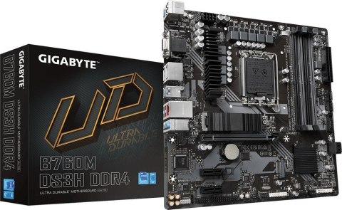 Płyta główna GIGABYTE B760M DS3H DDR4 LGA1700 MICRO ATX Płyta główna GIGABYTE B760M DS3H DDR4 LGA1700 MICRO ATX
