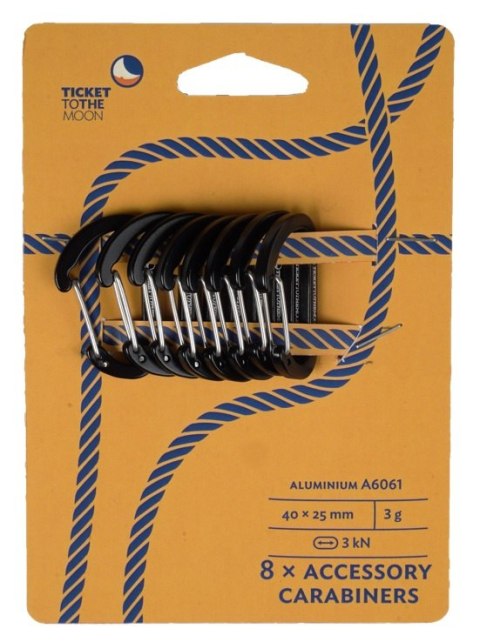 Karabinki akcesoriowe TTTM Aluminium carabiners 8 szt. Karabinki akcesoriowe TTTM Aluminium carabiners 8 szt.