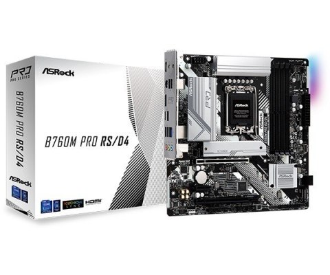 Płyta główna ASROCK B760M PRO RS/D4 LGA1700 MICRO ATX Płyta główna ASROCK B760M PRO RS/D4 LGA1700 MICRO ATX