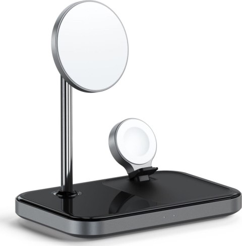 Satechi Magnetic 3in1 - stojąca ładowarka magnetyczna do trzech urządzeń w tym AppleWatch kompatybilna z ładowaniem MagSafe (spa Satechi Magnetic 3in1 - stojąca ładowarka magnetyczna do trzech urządzeń w tym AppleWatch kompatybilna z ładowaniem MagSafe (spa