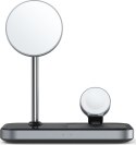 Satechi Magnetic 3in1 - stojąca ładowarka magnetyczna do trzech urządzeń w tym AppleWatch kompatybilna z ładowaniem MagSafe (spa