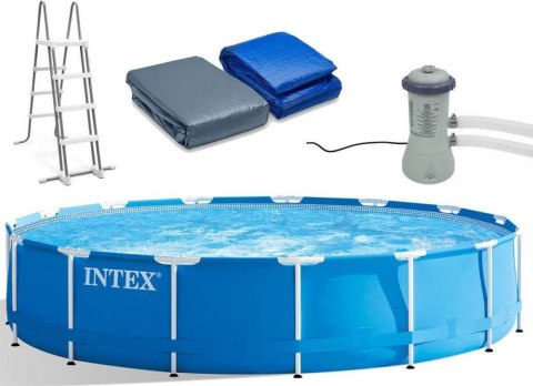 INTEX Basen stelażowy 457cm z pompą i drabinką 16800l INTEX Basen stelażowy 457cm z pompą i drabinką 16800l