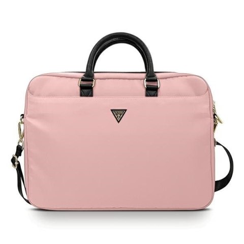 Torba na laptopa GUESS Nylon Triangle Logo GUE001008 (maks.16"/Różowy) Torba na laptopa GUESS Nylon Triangle Logo GUE001008 (maks.16"/Różowy)