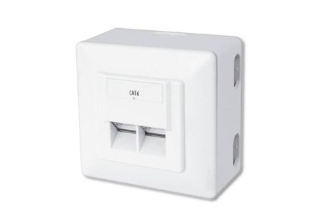 Gniazdo natynkowe kat.6e 2xRJ45 ekranowane Gniazdo natynkowe kat.6e 2xRJ45 ekranowane
