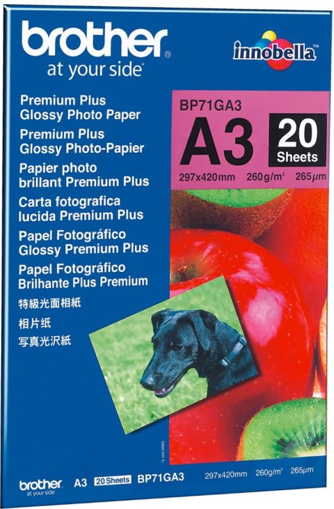 Papier BROTHER Innobella 260g A3 Błyszczący BP71GA3 Papier BROTHER Innobella 260g A3 Błyszczący BP71GA3