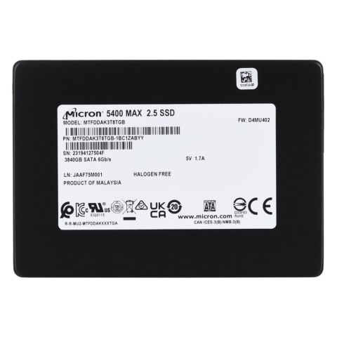 Dysk SSD MICRON 5400 MAX 3.84 TB (2.5″ /3.84 TB /SATA III (6 Gb/s) ) Dysk SSD MICRON 5400 MAX 3.84 TB (2.5″ /3.84 TB /SATA III (6 Gb/s) )