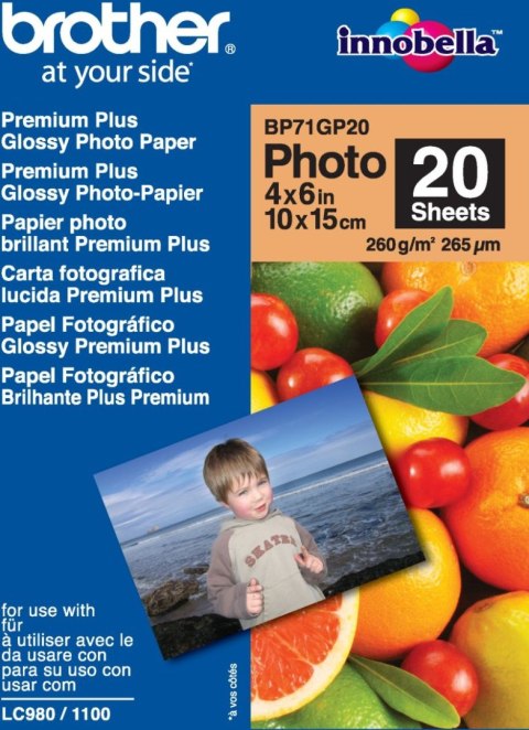 Papier BROTHER Innobella 260g 10 x 15 cm Błyszczący BP71GP20 Papier BROTHER Innobella 260g 10 x 15 cm Błyszczący BP71GP20