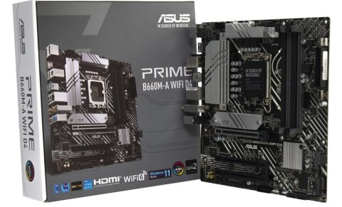 Płyta główna ASUS PRIME B660M-A WIFI D4 LGA1700 microATX Płyta główna ASUS PRIME B660M-A WIFI D4 LGA1700 microATX
