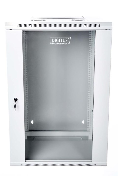 DIGITUS Szafa wisząca dzielona 19'' 18U 901/600/600 drzwi szkło szara zmontowana DIGITUS Szafa wisząca dzielona 19'' 18U 901/600/600 drzwi szkło szara zmontowana