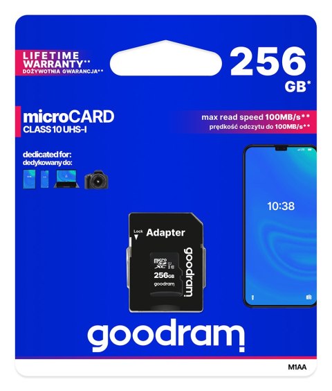 Karta pamięci GOODRAM 256 GB Adapter Karta pamięci GOODRAM 256 GB Adapter