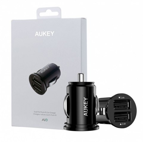 Ładowarka samochodowa AUKEY 2x USB 2.0 Czarny CC-S1 Ładowarka samochodowa AUKEY 2x USB 2.0 Czarny CC-S1