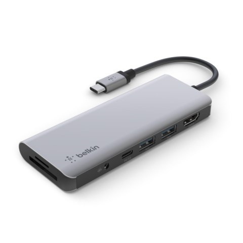 BELKIN 7IN1 Multiport Adapter AVC009btSGY (Szary /USB Typ C ) BELKIN 7IN1 Multiport Adapter AVC009btSGY (Szary /USB Typ C )