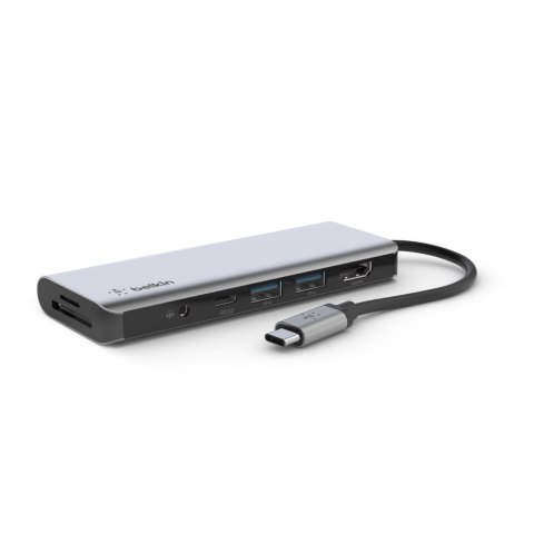 BELKIN 7IN1 Multiport Adapter AVC009btSGY (Szary /USB Typ C ) BELKIN 7IN1 Multiport Adapter AVC009btSGY (Szary /USB Typ C )
