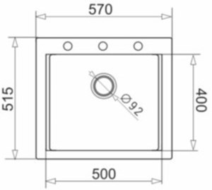 Zlewozmywak granitowy jednokomorowy PYRAMIS SIROS 57X51,5 1B 070084901 czarny (czarny nakrapiany) Zlewozmywak granitowy jednokomorowy PYRAMIS SIROS 57X51,5 1B 070084901 czarny (czarny nakrapiany)