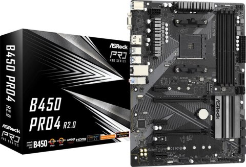 Płyta główna ASROCK B450 Pro4 R2.0 Socket AM4 ATX Płyta główna ASROCK B450 Pro4 R2.0 Socket AM4 ATX