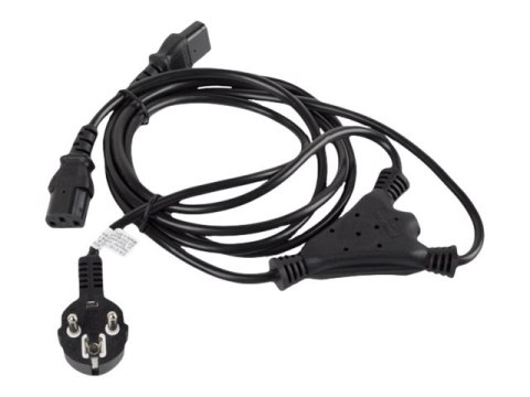 Kabel zasilający LANBERG 2x IEC C13 1.8m. CA-C13C-13CC-0018-BK Kabel zasilający LANBERG 2x IEC C13 1.8m. CA-C13C-13CC-0018-BK