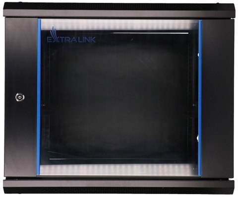Szafka wisząca rack 9U 600x450 czarna szklane drzwi Szafka wisząca rack 9U 600x450 czarna szklane drzwi
