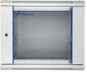 Szafka wisząca rack 9U 600x450 szara szklane drzwi