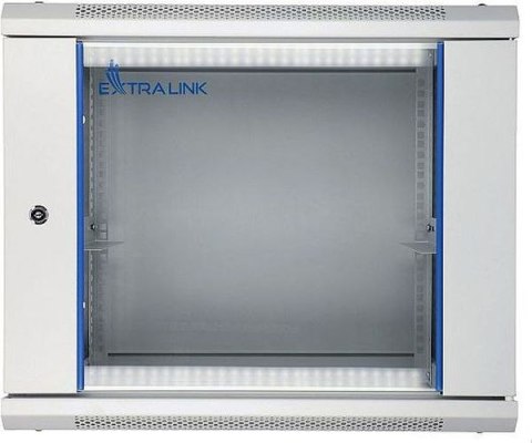 Szafka wisząca rack 9U 600x450 szara szklane drzwi Szafka wisząca rack 9U 600x450 szara szklane drzwi