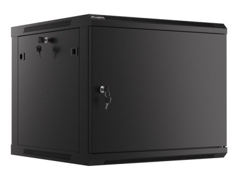 SZAFA INSTALACYJNA RACK WISZĄCA 19" 9U 600X600 CZARNA DRZWI METALOWE LANBERG (FLAT PACK)