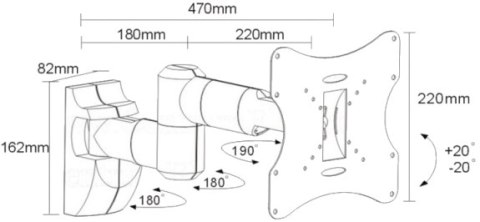 Uchwyt do TV MACLEAN BRACKETS MC-503A Czarny MC-503A B (nośność 30kg \23 - 42 cale) Uchwyt do TV MACLEAN BRACKETS MC-503A Czarny MC-503A B (nośność 30kg \23 - 42 cale)