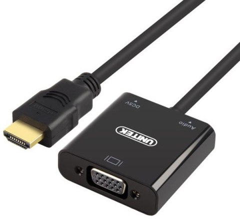 Adapter UNITEK HDMI - VGA + audio HDMI (wtyk) - VGA (gniazdo) Y-6333 Adapter UNITEK HDMI - VGA + audio HDMI (wtyk) - VGA (gniazdo) Y-6333