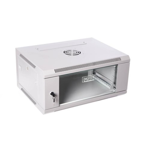 Szafa krosowa wisząca n/dz 19" 6U S/600 G/450 szary, drzwi szklane, zdejmowane panele boczne Szafa krosowa wisząca n/dz 19" 6U S/600 G/450 szary, drzwi szklane, zdejmowane panele boczne