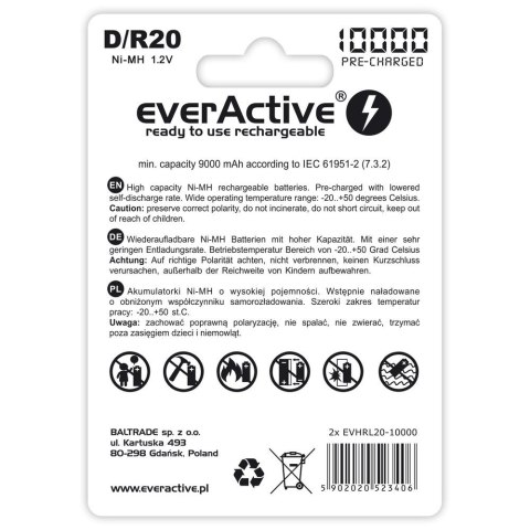 Baterie EVERACTIVE NiMH D 10000mAh Blister EVHRL20-10000 Baterie EVERACTIVE NiMH D 10000mAh Blister EVHRL20-10000