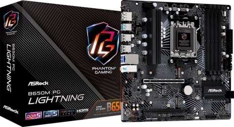 Płyta główna ASROCK B650M PG LIGHTNING AM5 MICRO ATX Płyta główna ASROCK B650M PG LIGHTNING AM5 MICRO ATX