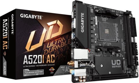 Płyta główna GIGABYTE A520I AC Socket AM4 MiniITX Płyta główna GIGABYTE A520I AC Socket AM4 MiniITX