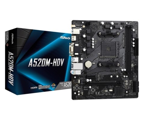 Płyta główna ASROCK A520M-HDV Socket AM4 MICRO ATX Płyta główna ASROCK A520M-HDV Socket AM4 MICRO ATX