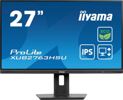 Monitor IIYAMA XUB2763HSU-B1 (27" /IPS /100Hz /1920 x 1080 /Czarny) Monitor IIYAMA XUB2763HSU-B1 (27" /IPS /100Hz /1920 x 1080 /Czarny)