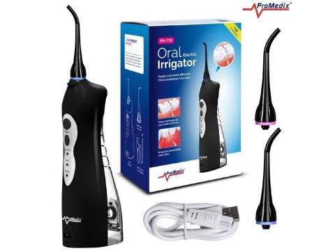 Irygator dentystyczny do zębów Promedix PR-770 stomatologiczny, bezprzewodowy, IPX7 czarny Irygator dentystyczny do zębów Promedix PR-770 stomatologiczny, bezprzewodowy, IPX7 czarny