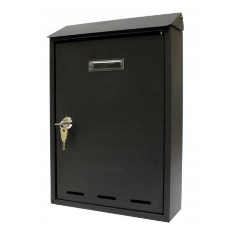 Skrzynka na listy pocztowa grafitowa 330x220x70mm Verotech 3140/1_BLACK Skrzynka na listy pocztowa grafitowa 330x220x70mm Verotech 3140/1_BLACK