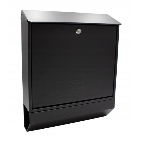 Skrzynka na listy pocztowa z gazetnikiem grafitowa 450x360x100mm Verotech 3320E/1_BLACK Skrzynka na listy pocztowa z gazetnikiem grafitowa 450x360x100mm Verotech 3320E/1_BLACK