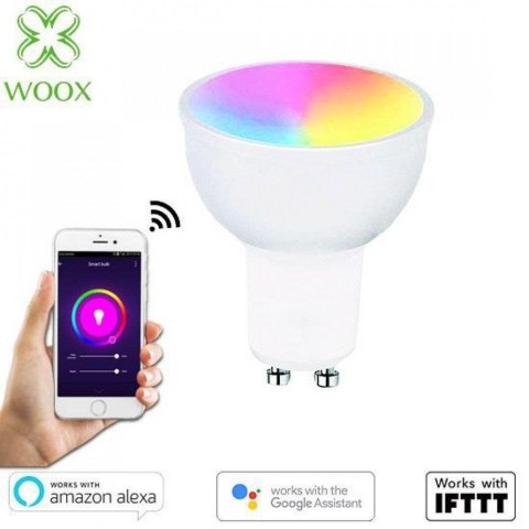 Żarówka Smart Woox LED Wi-Fi Kolorowa RGB+CCT 5W GU10 2700K-6500K Żarówka Smart Woox LED Wi-Fi Kolorowa RGB+CCT 5W GU10 2700K-6500K