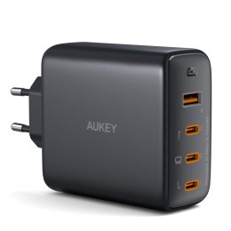 Ładowarka sieciowa Aukey PA-B7S BK GaN, 3x USB-C, USB-A, QC, PD 100W