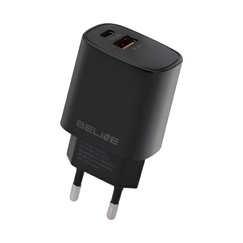 Ładowarka sieciowa Beline 30W 1xUSB-C + 1xUSB GaN PD 3.0 QC 3.0 bez kabla - czarna Ładowarka sieciowa Beline 30W 1xUSB-C + 1xUSB GaN PD 3.0 QC 3.0 bez kabla - czarna