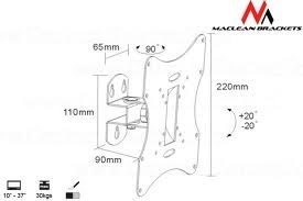 Uchwyt do TV MACLEAN BRACKETS MC-501A Srebrny (nośność 30kg \10 - 37 cali) Uchwyt do TV MACLEAN BRACKETS MC-501A Srebrny (nośność 30kg \10 - 37 cali)