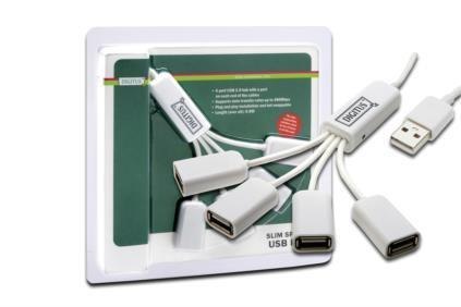 HUB/Koncentrator 4-portowy DIGITUS "Spider" USB 2.0 SuperSpeed, pasywny, Biały HUB/Koncentrator 4-portowy DIGITUS "Spider" USB 2.0 SuperSpeed, pasywny, Biały